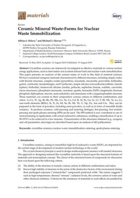  Xenotime:  Refractory Mineral for Advanced Ceramic Applications and Nuclear Waste Management!